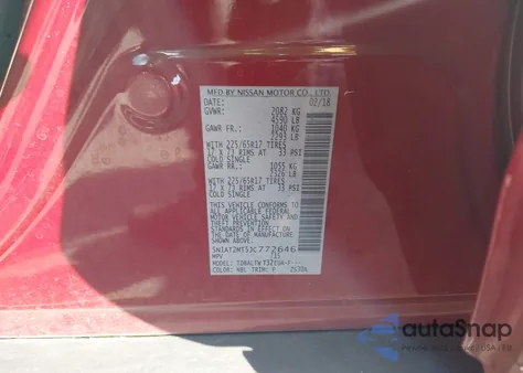 2018 Nissan Rogue Sv from USA, damaged, VIN 5N1AT2MT5JC772646